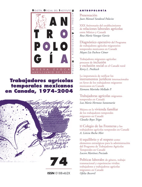 					Ver Núm. 74 (2004): Trabajadores agrícolas temporales mexicanos en Canada, 1974-2004
				