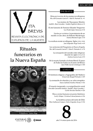 					Ver Núm. 8 (2016): Rituales funerarios en la Nueva España
				