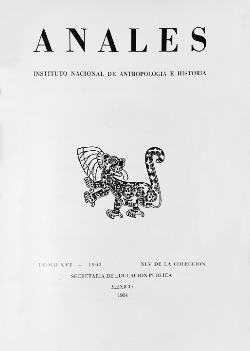 					Ver 1963: Sexta época (1939-1966) Tomo XVI. Anales del Instituto Nacional de Antropología e Historia
				