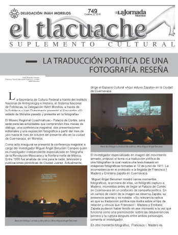 					Ver Núm. 749 (2016): El Tlacuache
				